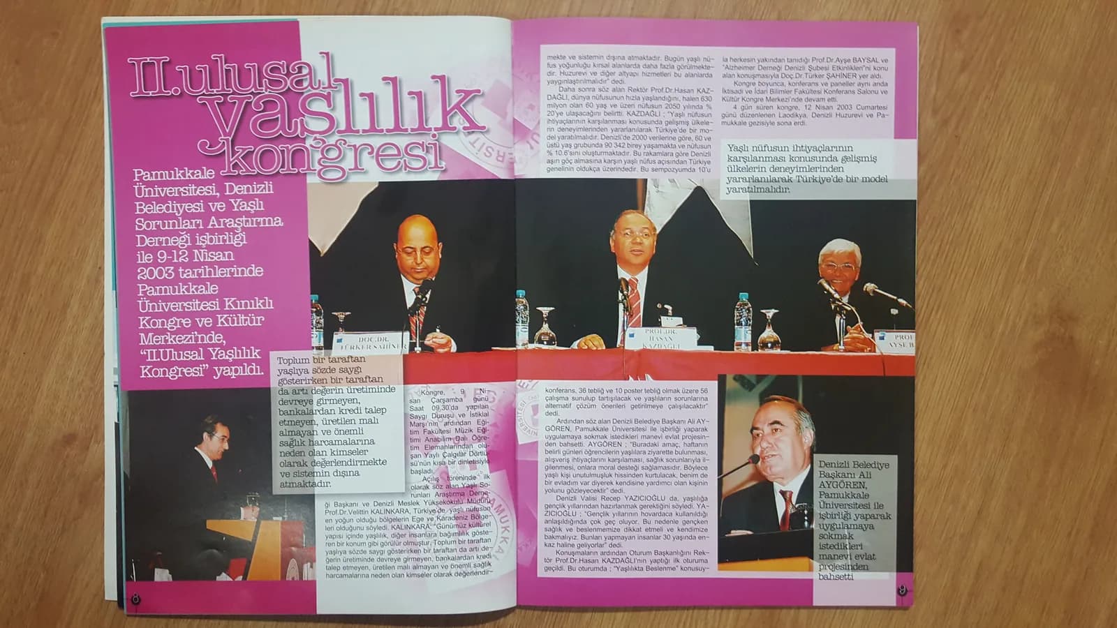 2. Ulusal Yaşlılık Kongresi’nin dergide yer alan haberi, Denizli, 9-12 Nisan 2003